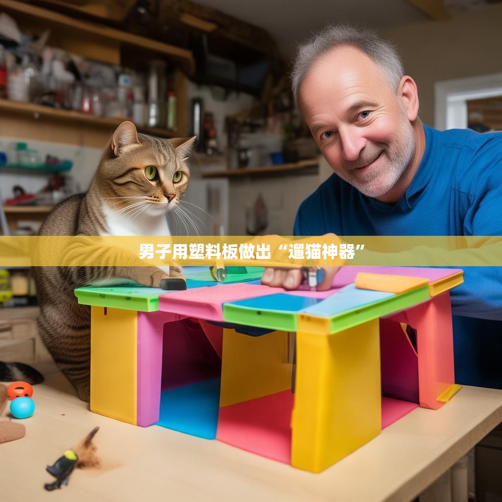男子用塑料板做出“遛猫神器”
