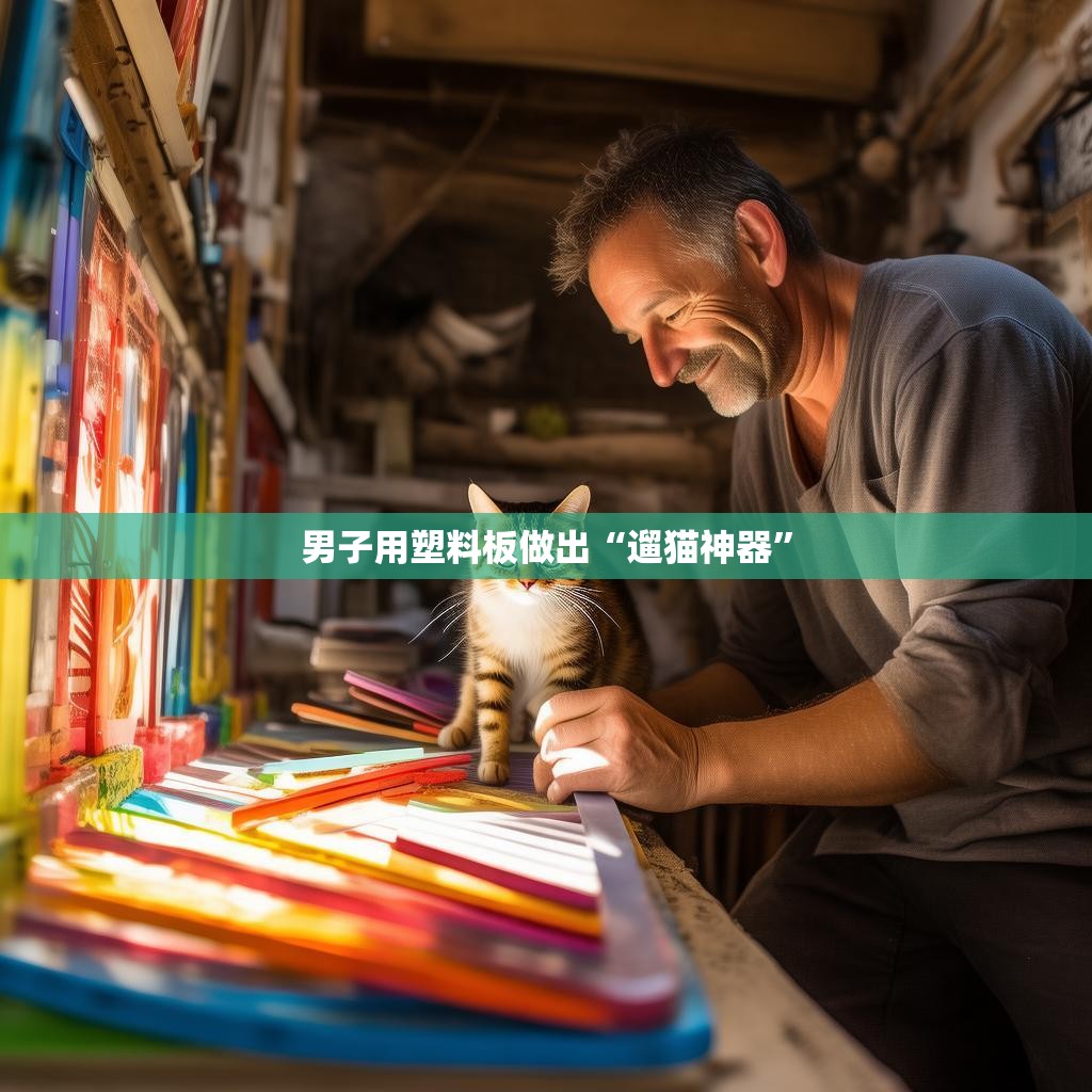 男子用塑料板做出“遛猫神器”