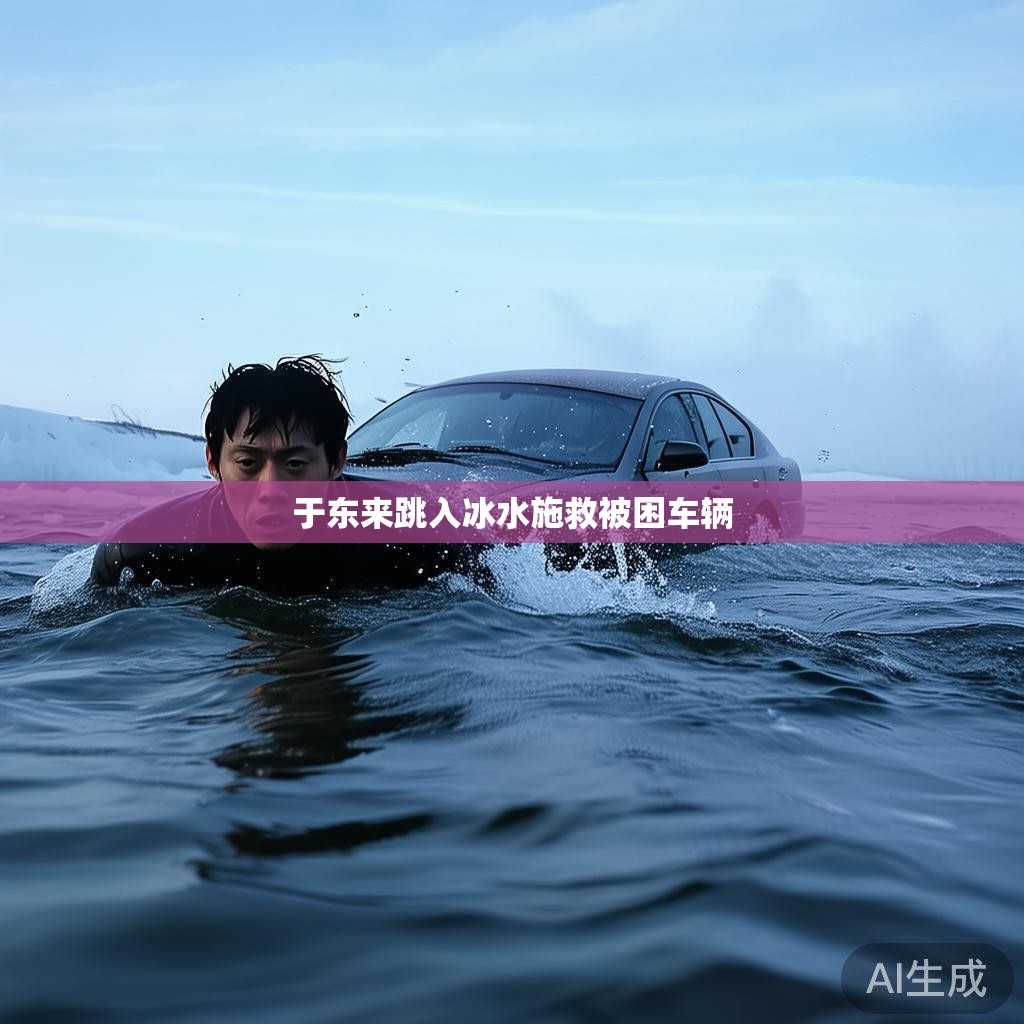 于东来跳入冰水施救被困车辆