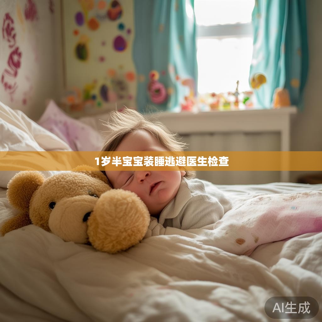 1岁半宝宝装睡逃避医生检查