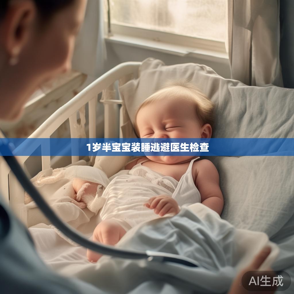 1岁半宝宝装睡逃避医生检查